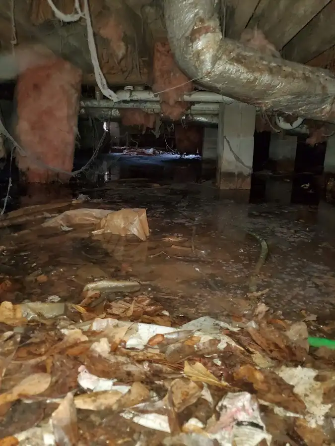Crawl space flood assessment for Commercial Water Damage Restoration in Poquoson